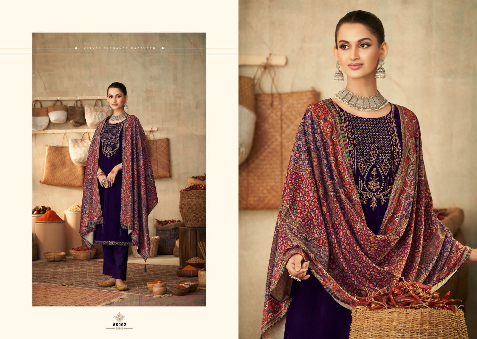 Bansuri By Nishant Pure Velvet Printed Designer Salwar Suits 